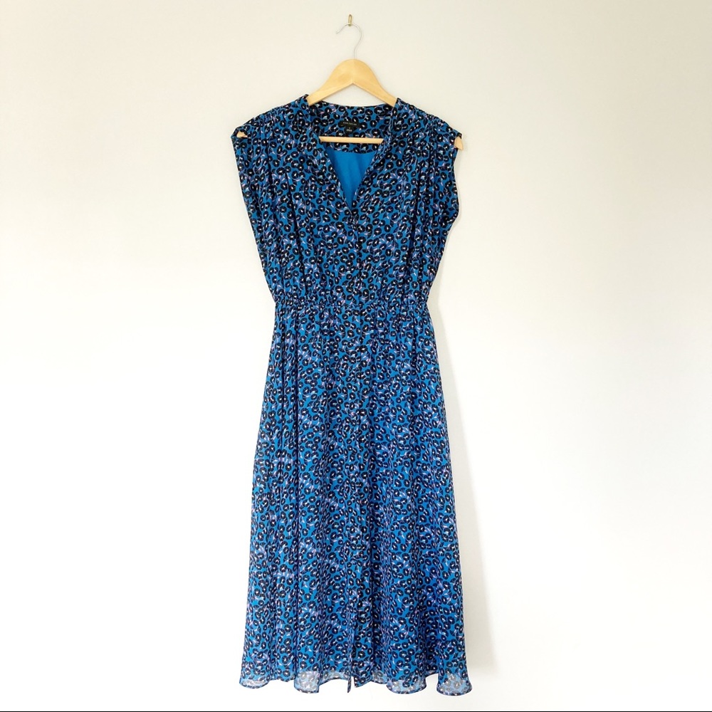 Ann Taylor Floral Button Front Midi Dress